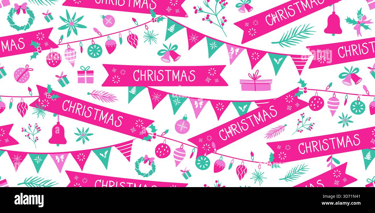 Ein festliches Weihnachts- und Neujahrsfest und Hintergrund. Perfekt für Grußkarten, Einladungen, Geschenkpapier, Banner und Social-Media-Beiträge Stockfoto