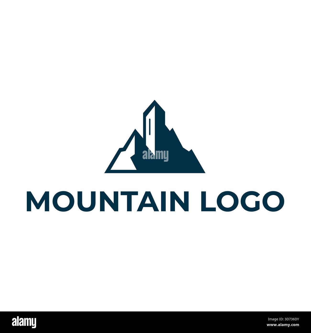 Abstraktes Berglogodesign – Abenteuer, Natur und Gipfel-Vektor-Symbol Stock Vektor