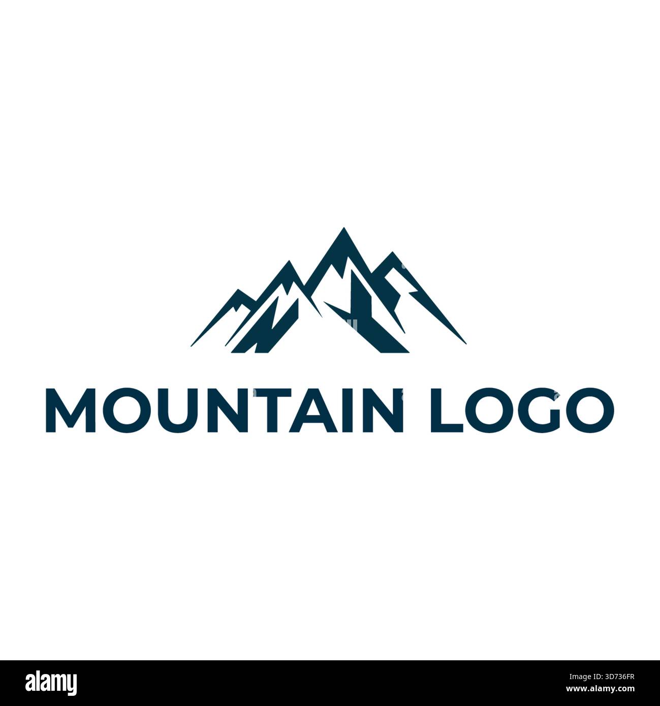 Abstraktes Berglogodesign – Abenteuer, Natur und Gipfel-Vektor-Symbol Stock Vektor