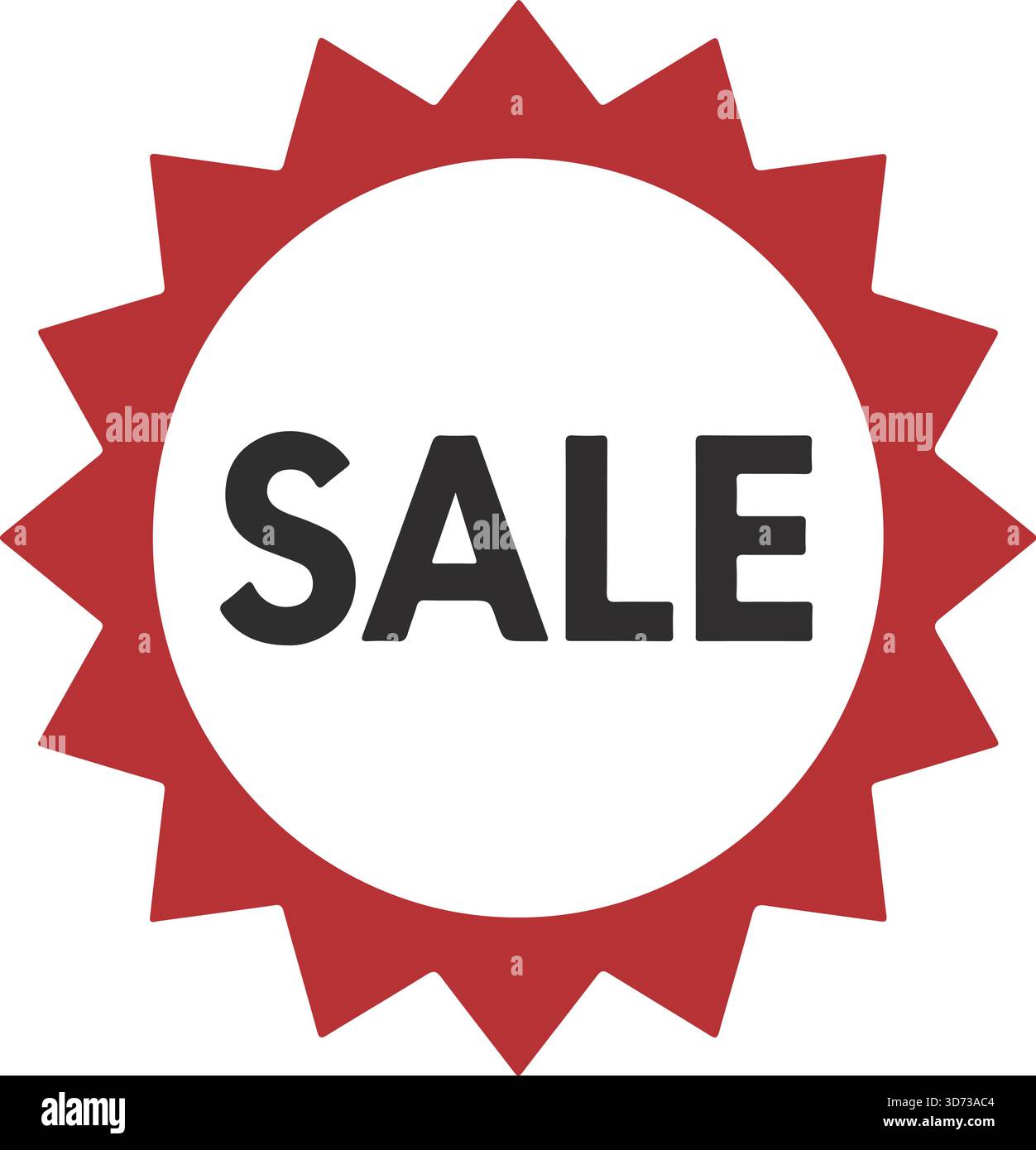 Red Starburst Verkaufsaufkleber Symbol - Vektor-Rabattaufkleber, Preisschild, Werbeabzeichen, Sonderangebot Symbol, Marketingelement Stock Vektor