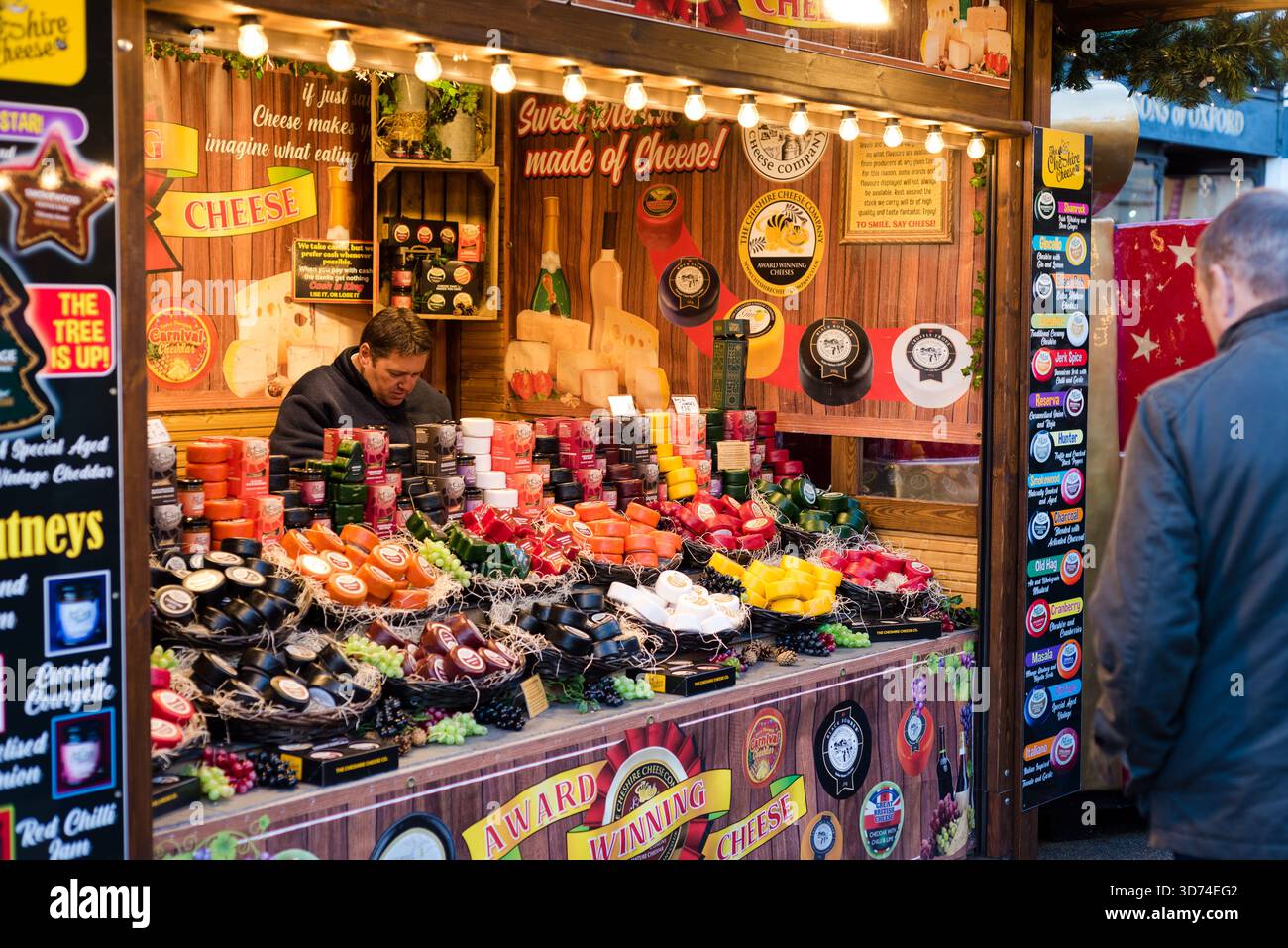 Weihnachtsmarkt 2025 in der Broad Street in Oxford, Großbritannien Stockfoto