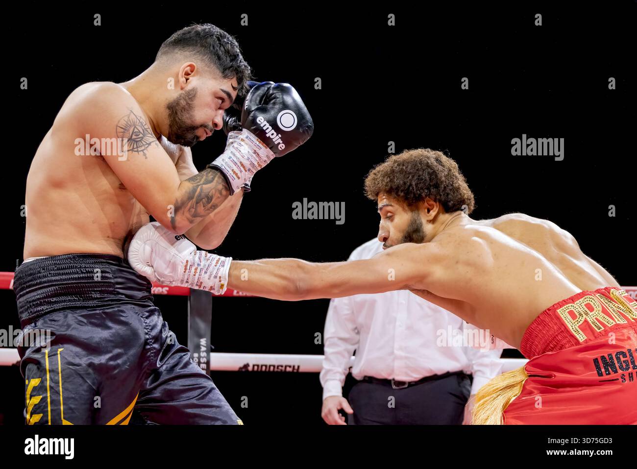 Brighton Centre, Stadt Brighton & Hove, East Sussex, Großbritannien. Boxen als Yuraj Karia (UK) gegen Brandon Gallardo Vargas (Arg) Weltergewicht Wettbewerb im Brighton Centre für 8 Runden, in denen Yuraj Karia nach einer Punkteentscheidung gewann. 21. November 2025 David Smith/Alamy Stockfoto