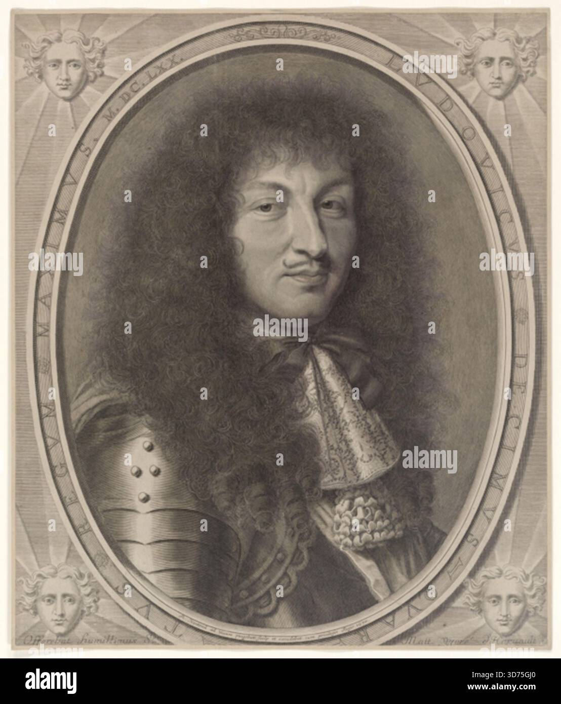 Ludwig XIV. 1670, Porträt von Robert Nanteuil Stockfoto