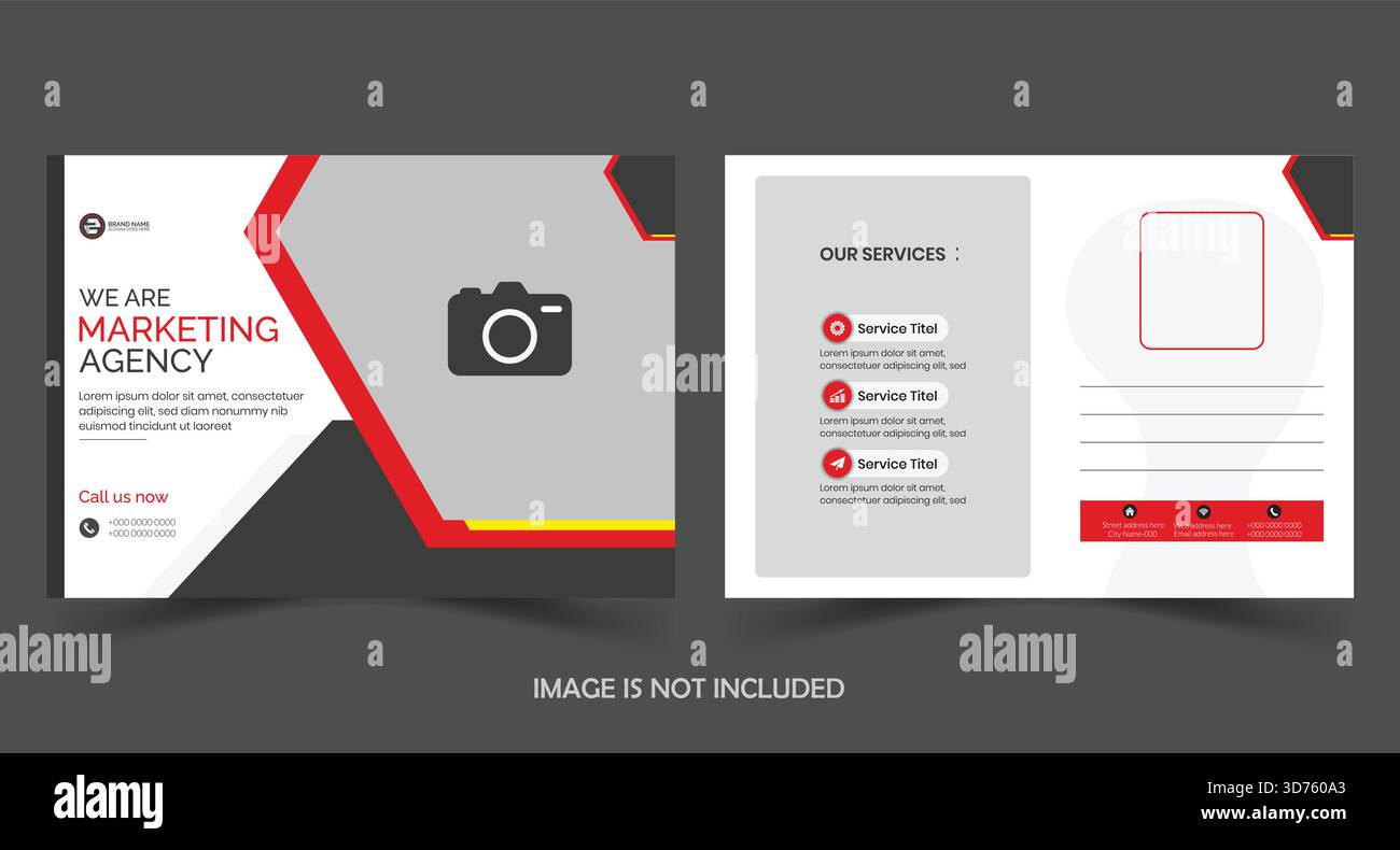 Vielseitiges und anpassbares Design für Postkartenvorlagen Stock Vektor