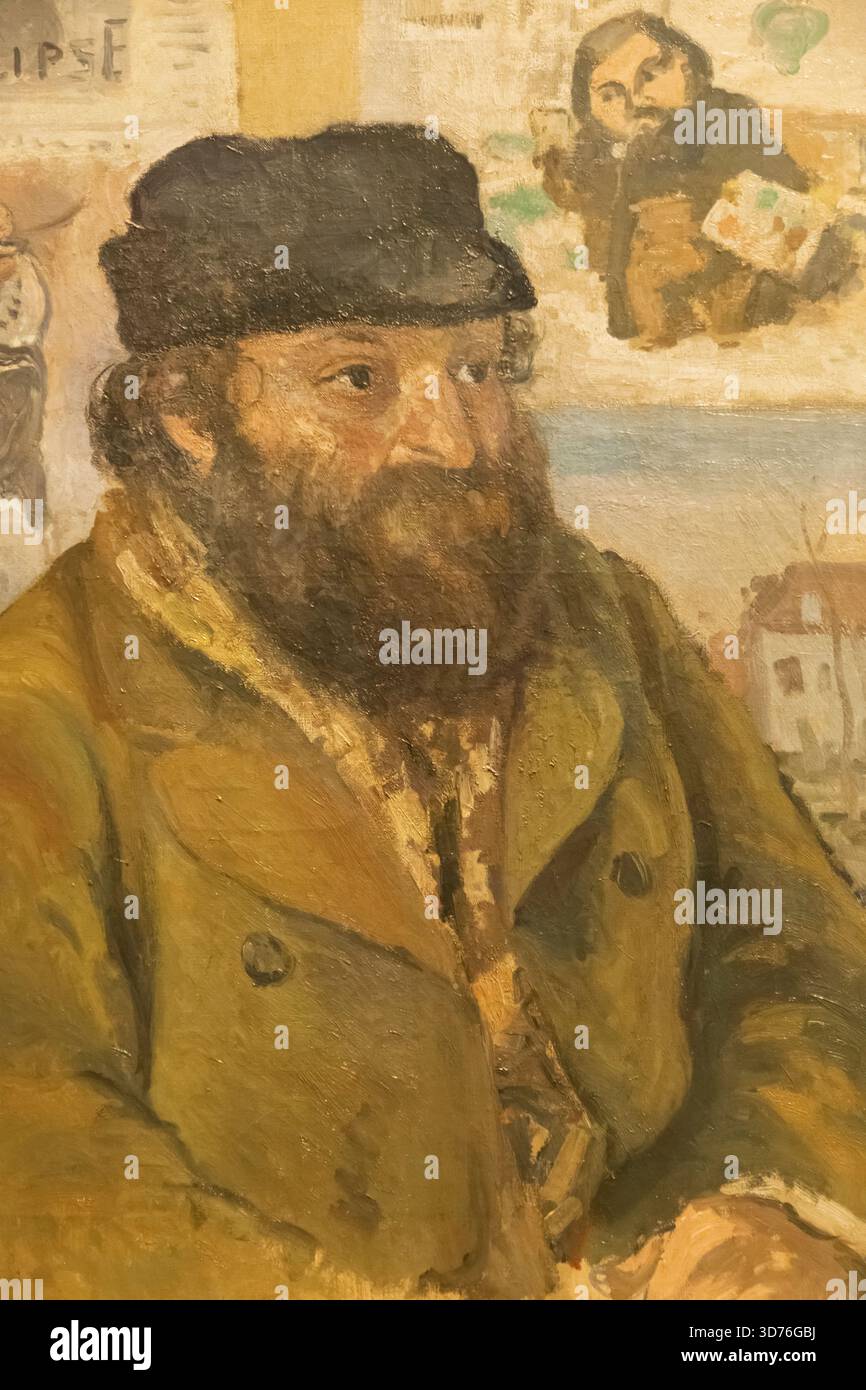 Gemälde mit dem Titel "Portrait von Cezanne" von Camille Pissarro datiert 1874 Stockfoto