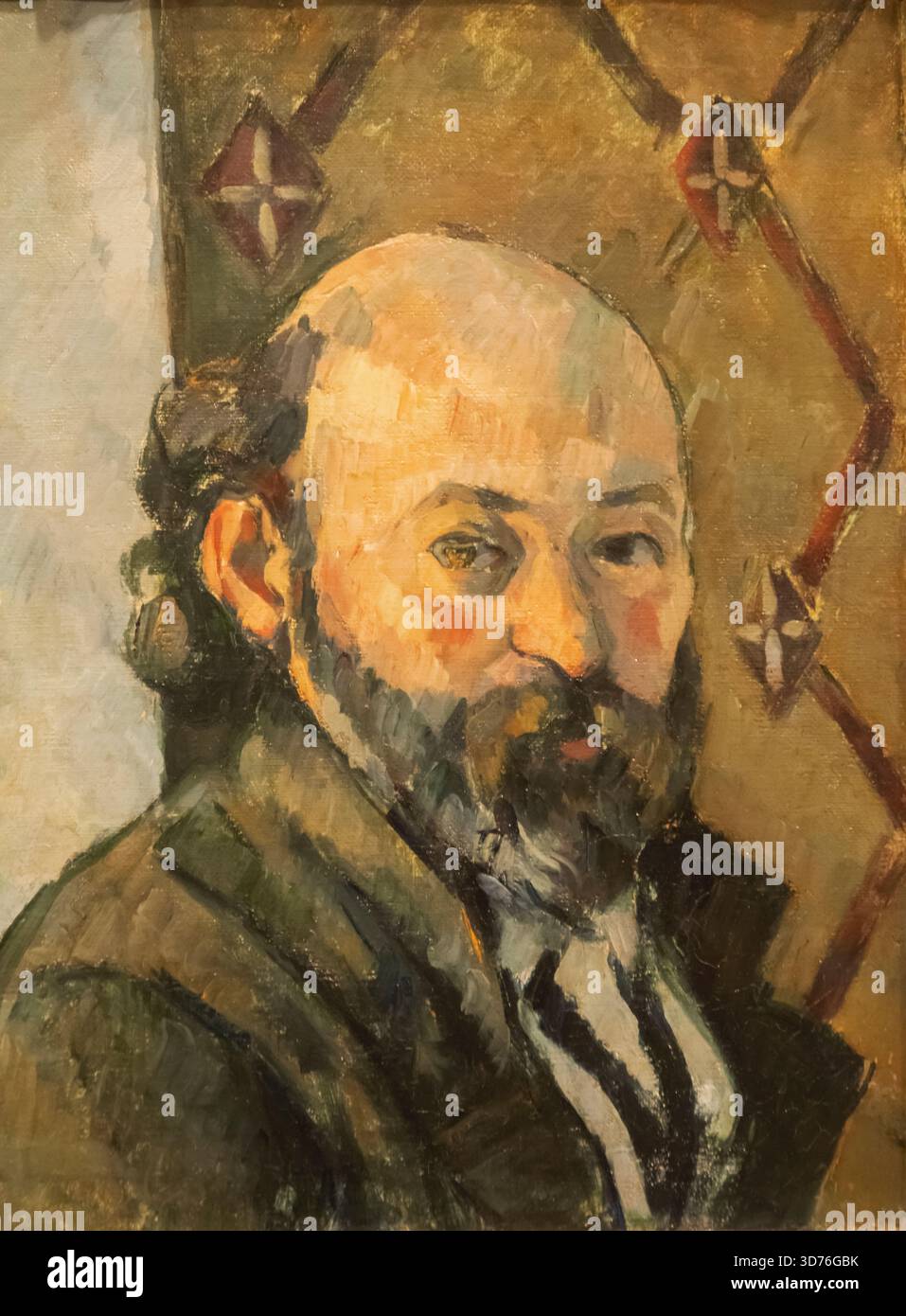 Gemälde mit dem Titel „Selbstporträt“ von Paul Cezanne Stockfoto