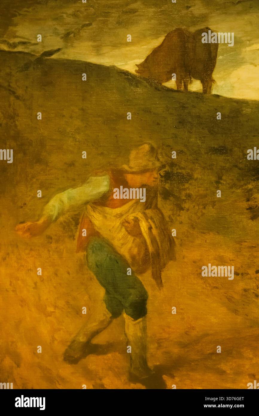 Gemälde mit dem Titel „der Säer“ von Millet aus dem Jahr 1847 Stockfoto