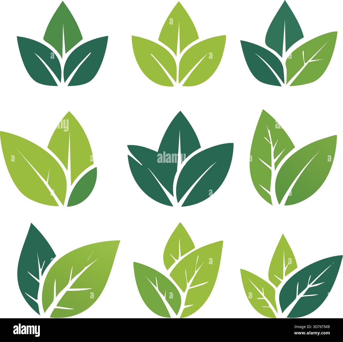 Grünes Blatt-Muster – botanischer nahtloser Hintergrund mit natürlichen Blättern für Öko-Design, organische Produkte, Natur-Branding und dekorative Illustration Stock Vektor