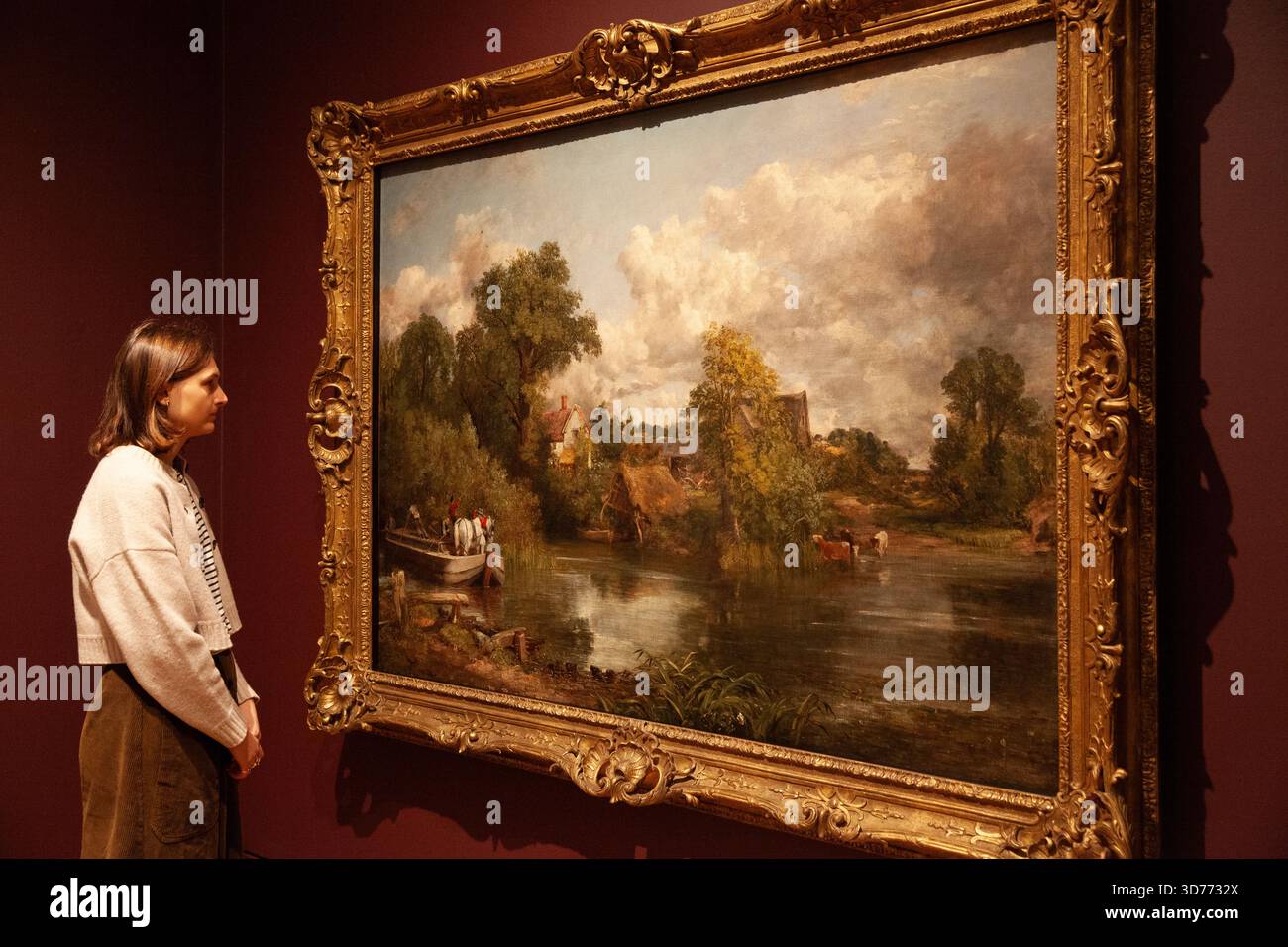 London, Großbritannien. November 2025. Turner and Constable: Rivals and Originals eröffnet in Tate Britain und ist bis April 2026 für die Öffentlichkeit zugänglich. Beide wurden nur ein Jahr auseinander geboren und suchten die Natur nach Inspiration, aber mit kontrastierenden künstlerischen Stilen. Zu den Gemälden in der Show gehört „The White Horse“ von John Constable. Quelle: Anna Watson/Alamy Live News Stockfoto