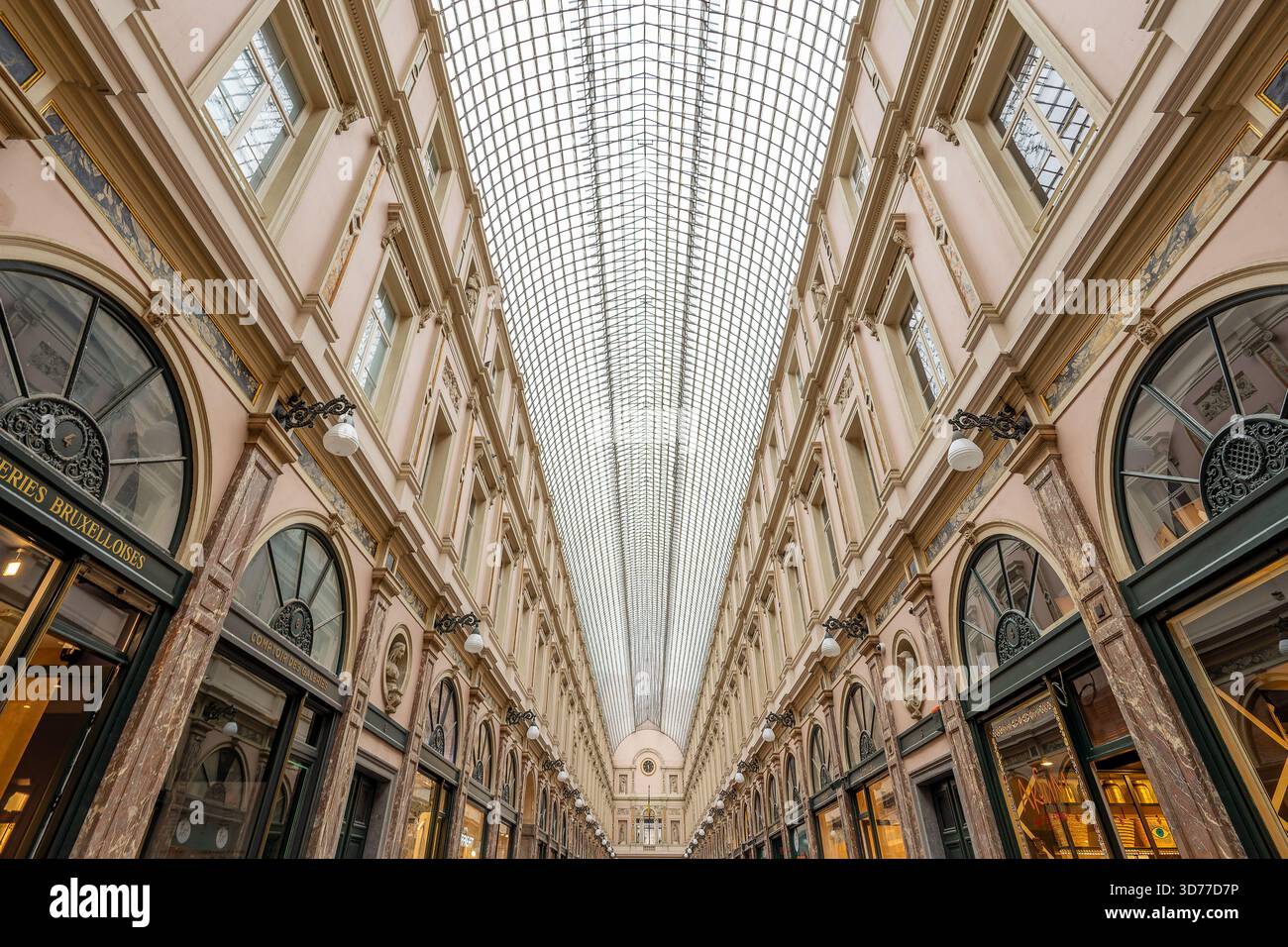 Royal Saint-Hubert Galleries, verglaste Einkaufspassagen in Brüssel, Belgien Stockfoto