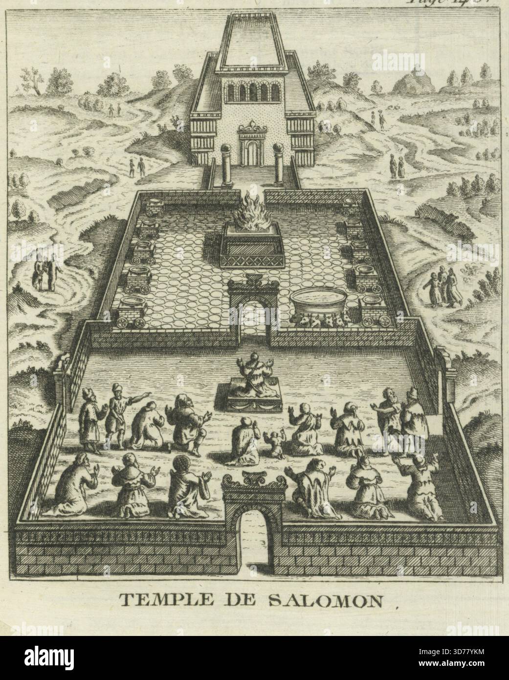 Temple de Salomon, 1784, 1784, Paris, Verlag, A. Jombert, Gebet, Judentum, Salomo, König von Israel, Häuser und Orte, Tempel, Jerusalem, geschätzter Plattenrand 16 x 14 cm Stockfoto