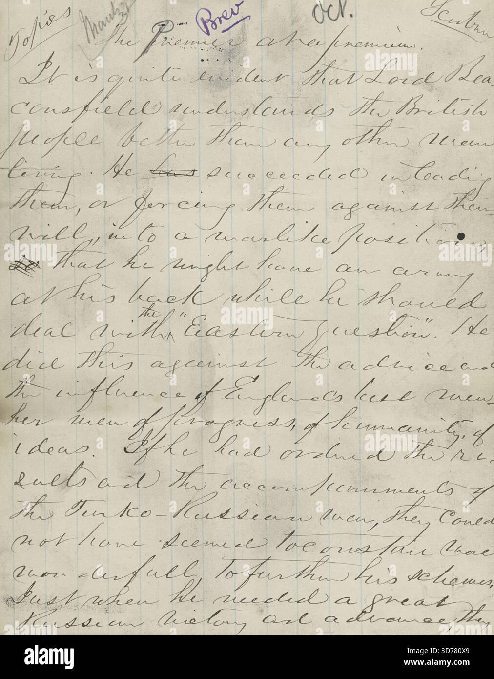 Der Premier bei A Premium, 1870 - 1879 Stockfoto