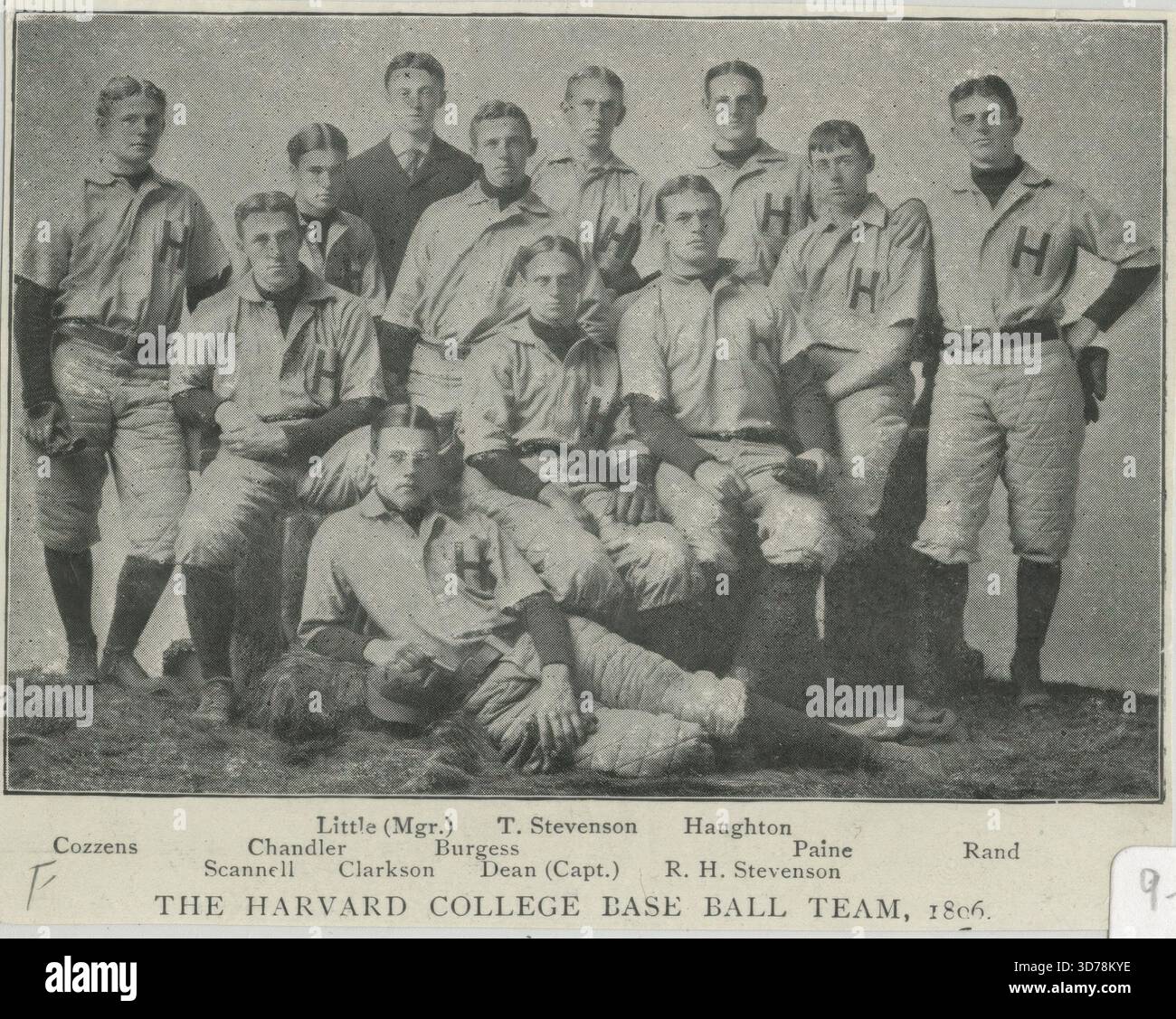 Harvard College Base Ball Team, 1896; University of Pennsylvania Base Ball Team, 1896., 1896. Baseball, Harvard College (1780-), University of Pennsylvania, College Sports. Duplikat von 43 Stockfoto