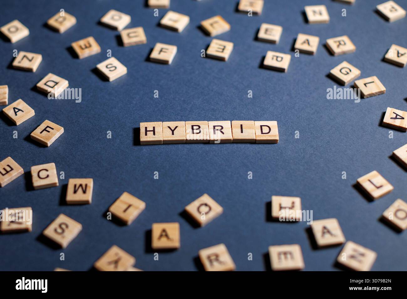 Worthybride auf dunklem Hintergrund, geschrieben mit Holzbuchstaben Stockfoto