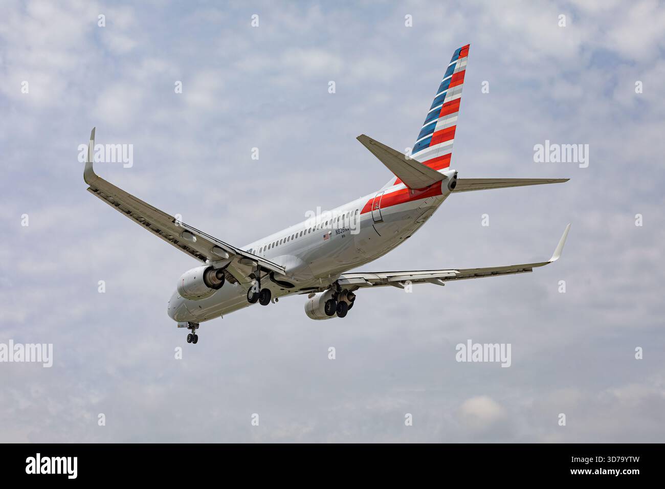 Eine American Airlines Boeing 737 Jet im Finale in Chicago Stockfoto