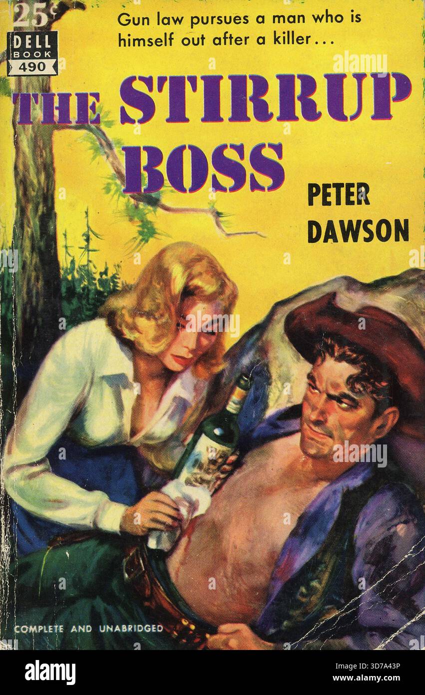 Peter Dawson - Der Stirrup Boss. Dell Bücher 490, 1951. Cover-Künstler: Robert Stanley. ' Stockfoto