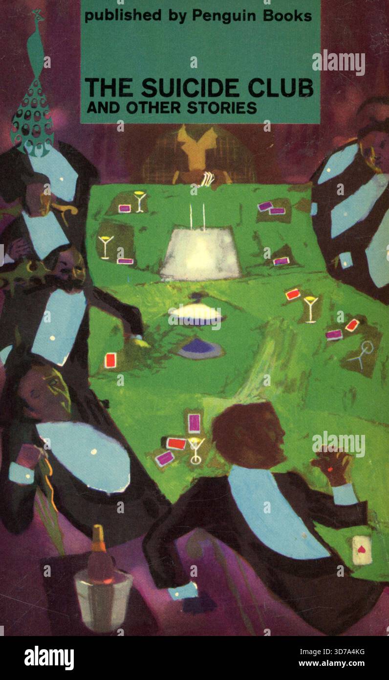 Robert Louis Stevenson - der Suicide Club und andere Geschichten. (Originaltitel: New Arabian Nights). Peacock Books PK23, 1963. Cover-Künstler: Peter Edwards' Stockfoto