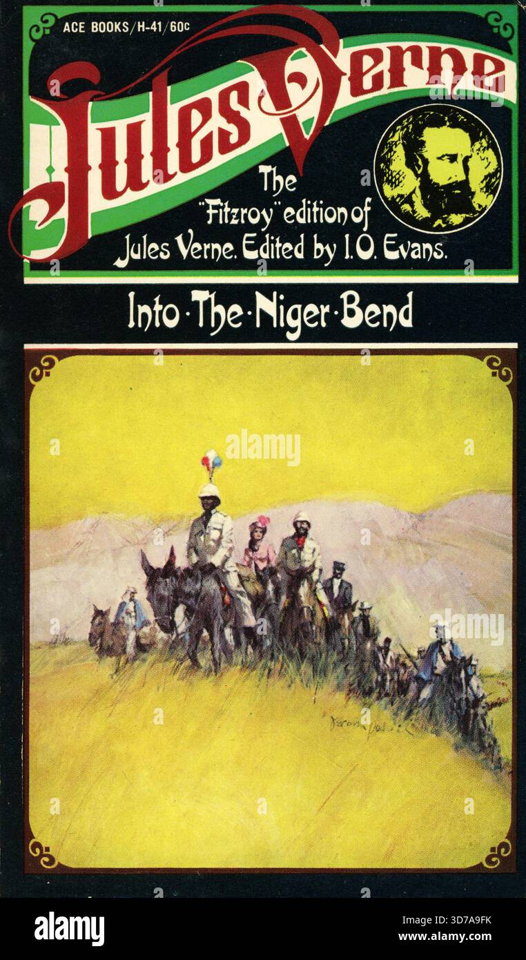 Jules Verne - In Die Nigerbeuge. ACE-Bücher H-41, 1968. Skizze von Jules Verne von Ron Miller. Cover-Künstler: Jerome Podwil' Stockfoto