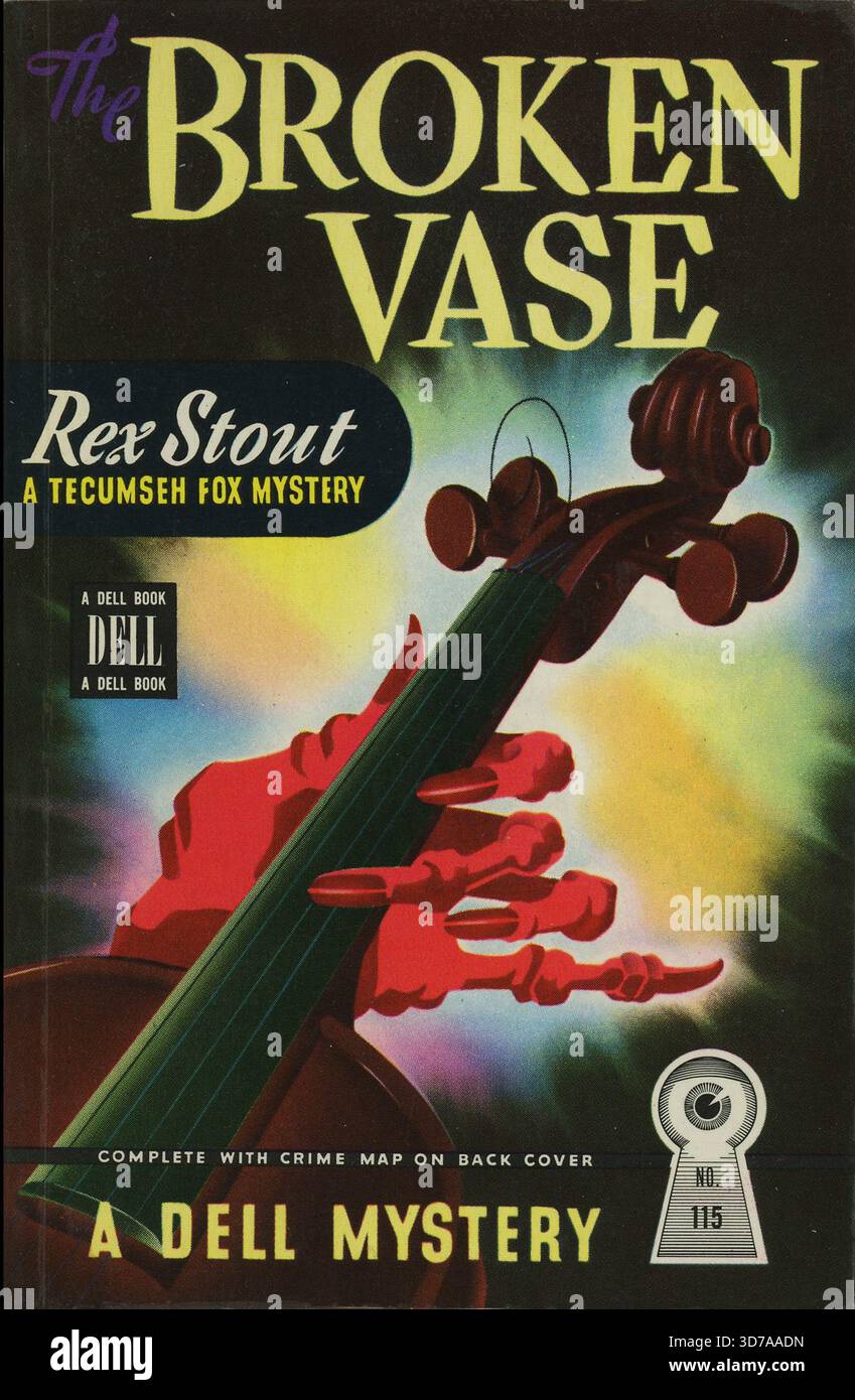 'Rex Stout - Die Kaputte Vase. Dell Bücher 115, 1946. Cover-Künstler: Gerald Gregg' Stockfoto