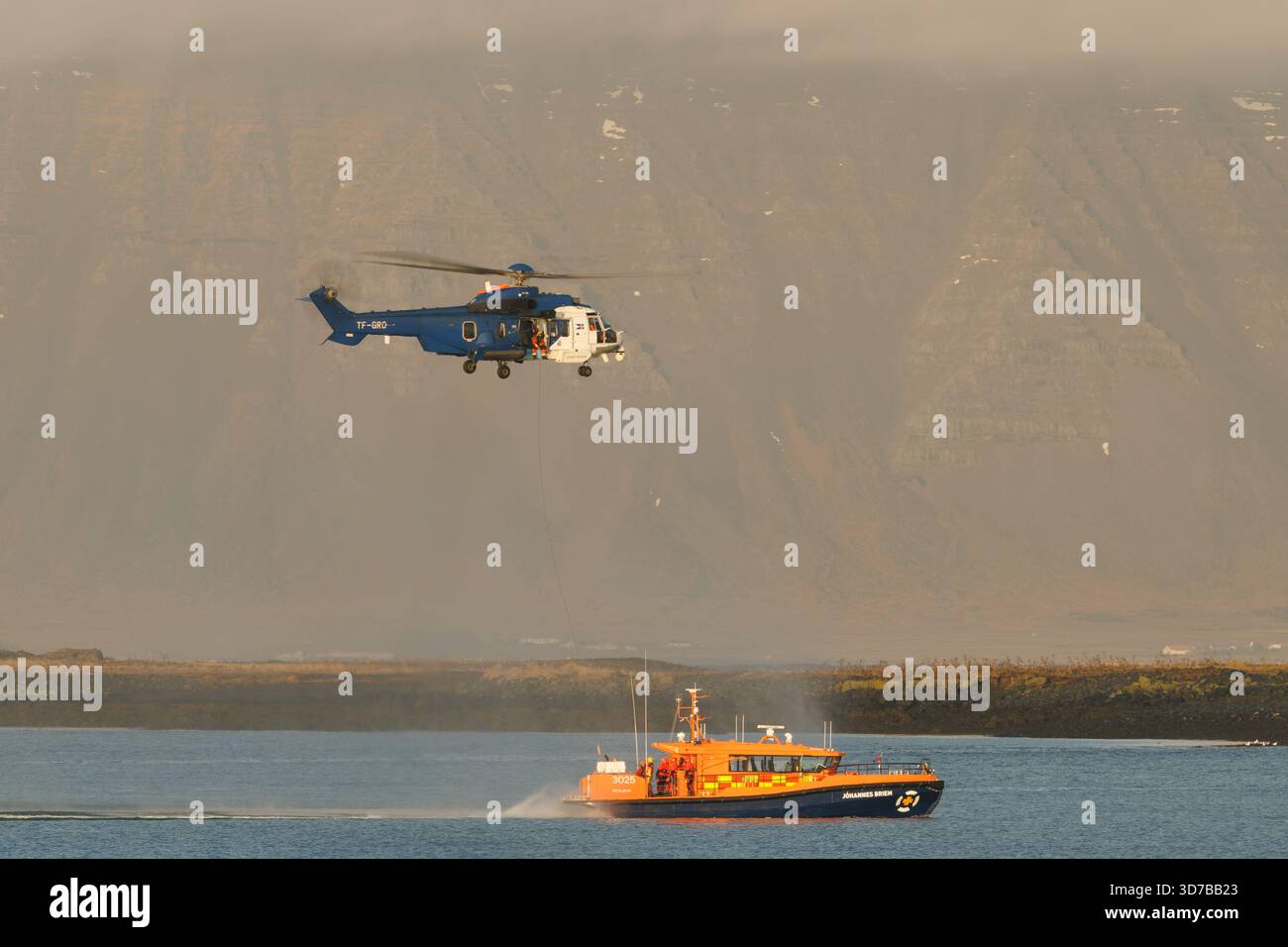 Der Isländische Küstenwache Hubschrauber Stockfoto