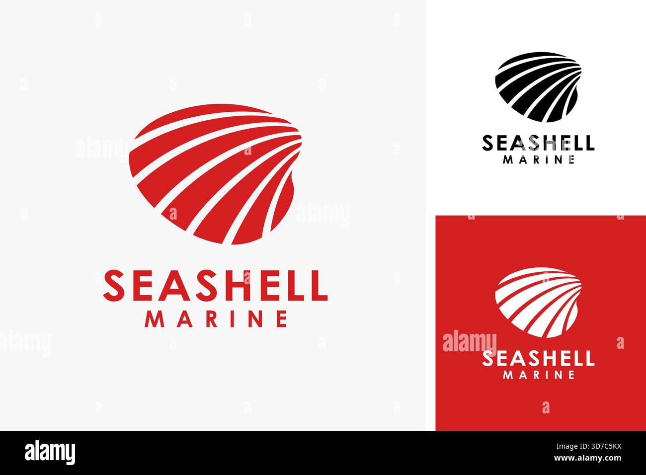 Design-Illustration des Symbols des Meeresschalen-Logos Stock Vektor