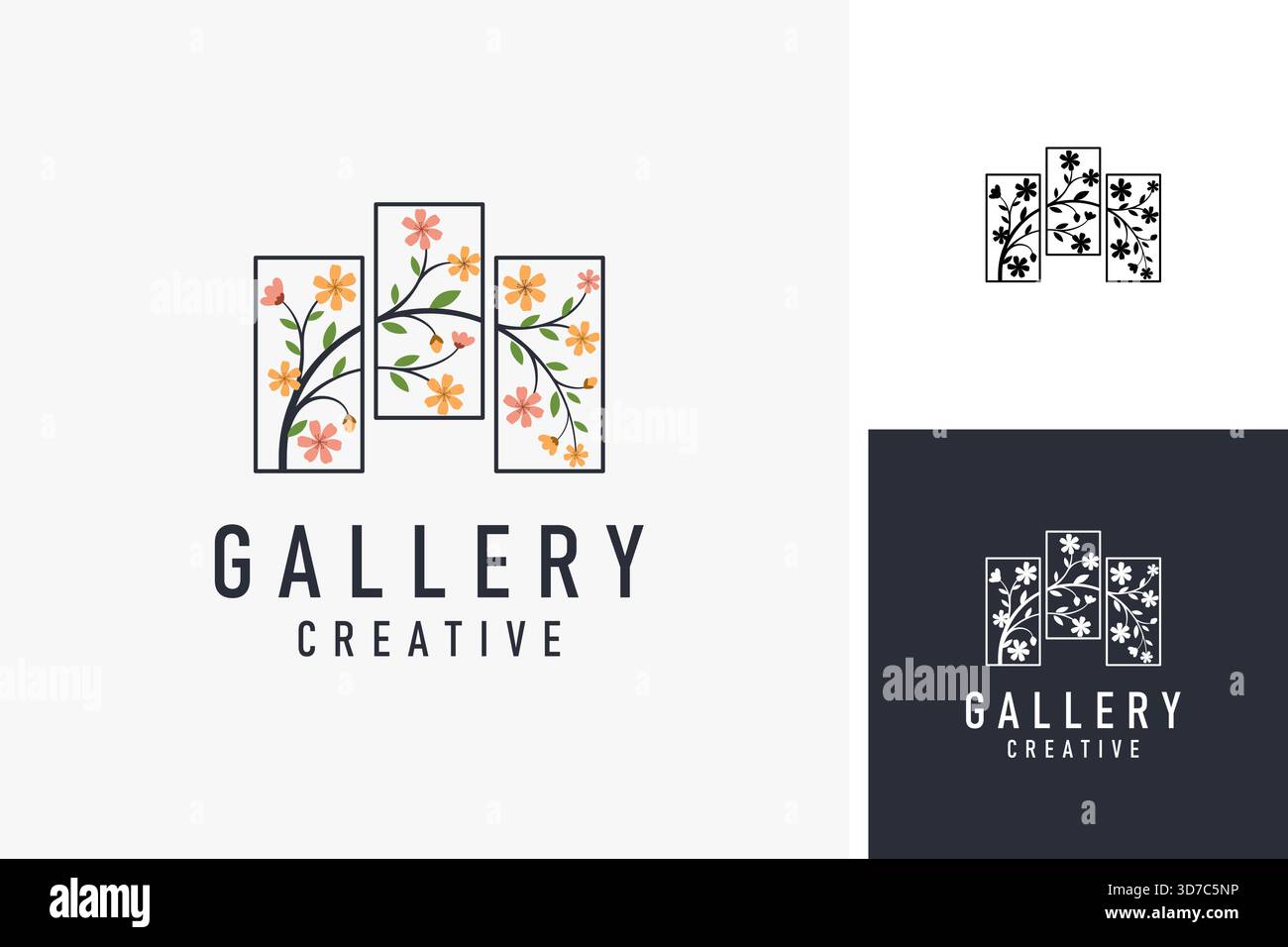 Design des Logo-Symbols der Kunstgalerie Stock Vektor
