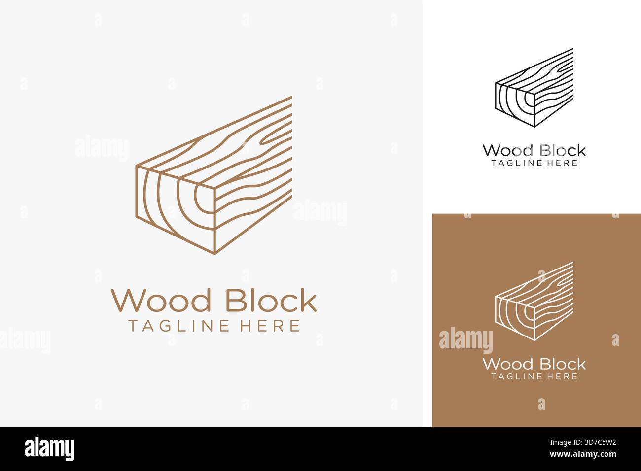 Logodesign aus Holzblock Stock Vektor