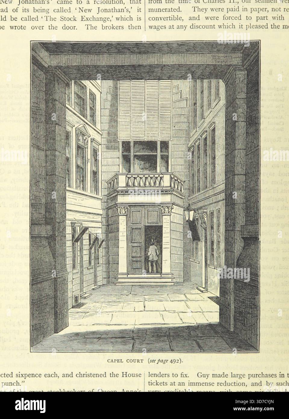 Eintritt zur London Stock Exchange in Capel Court, City of London, mit Blick auf die Bartholomew Lane Stockfoto