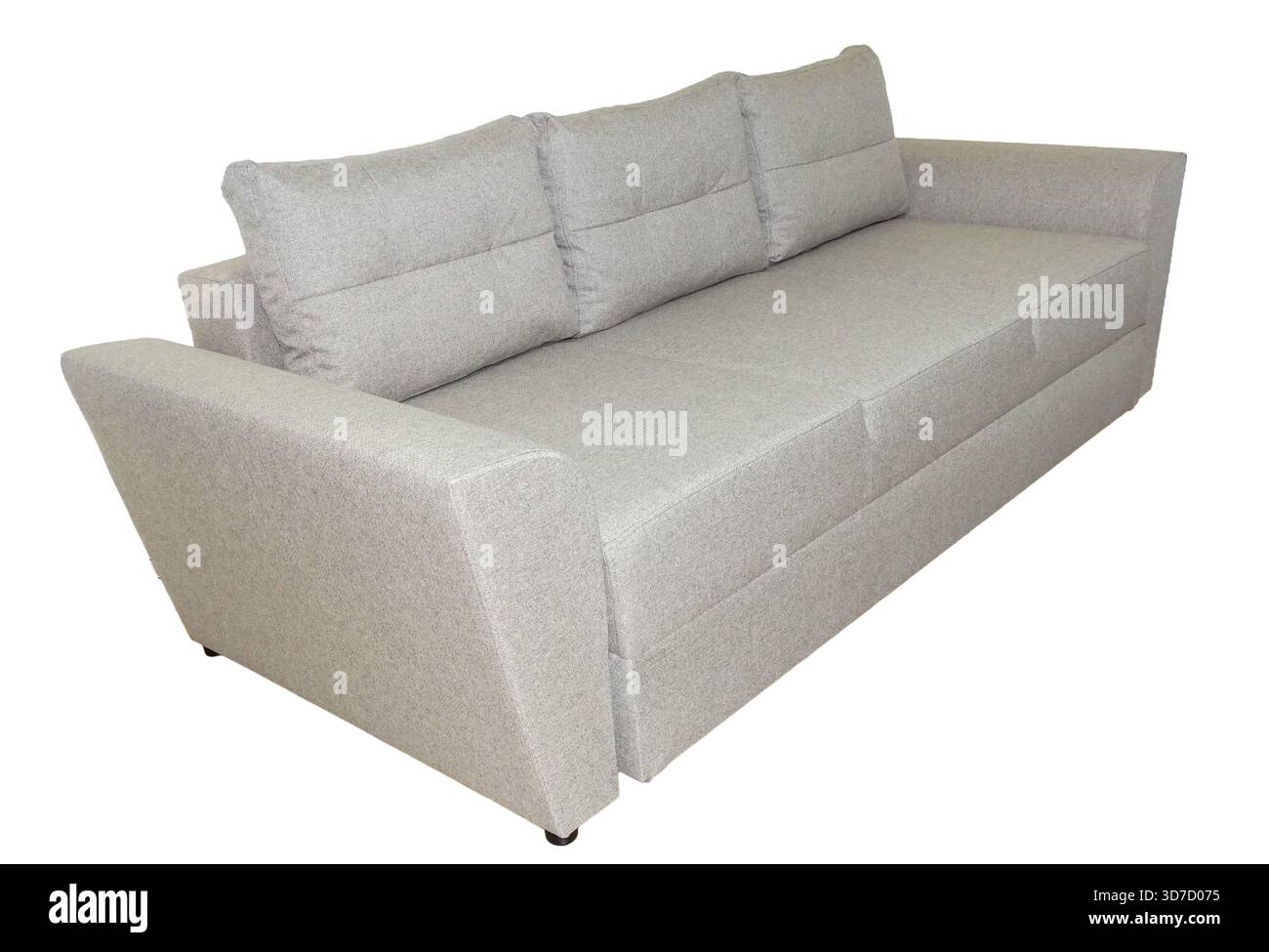 Graue Sofa isoliert auf weißem Hintergrund Stockfoto