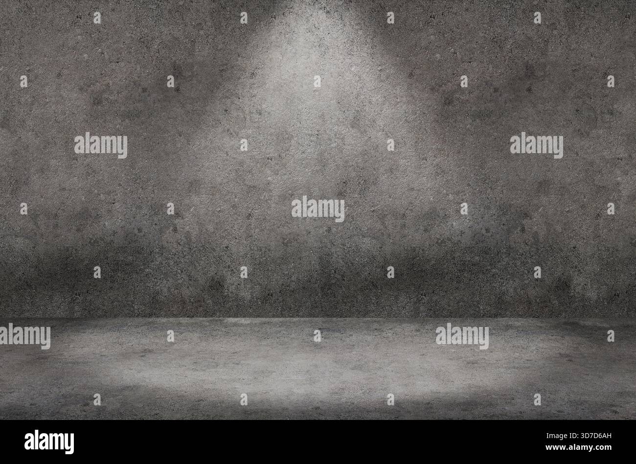 Dunkler Betonraum mit Spotlight. Hochwertige Fotos Stockfoto