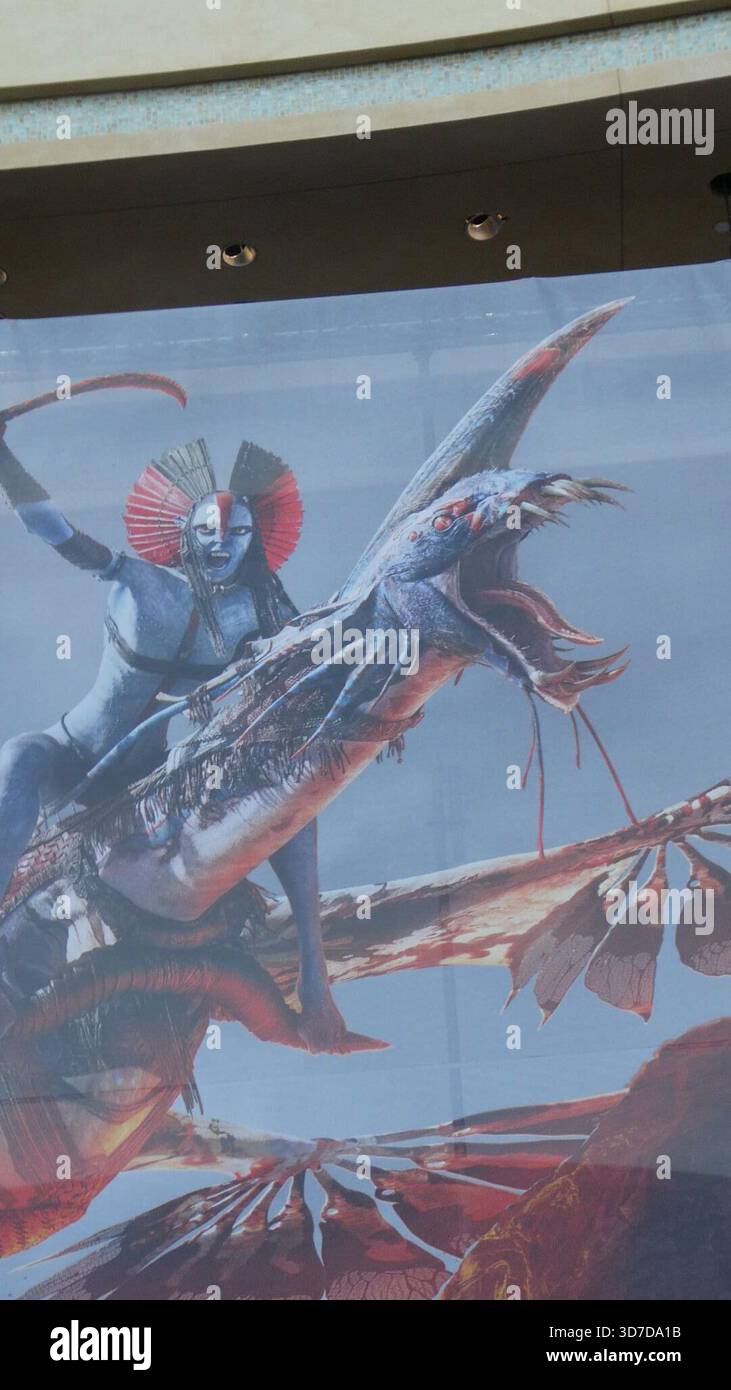 Los Angeles, Kalifornien, USA 24. November 2025 James Cameron Avatar Fire and Ash Movie Banner und Premiere Setup am 24. November 2025 in Los Angeles, Kalifornien, USA. Foto: Barry King/Alamy Stock Photo Stockfoto