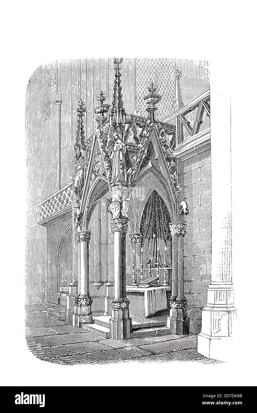 Der Altar des Dom St. Peter zu Regensburg, kurz Regensburger Dom, Bayern, Deutschland, Historisch, digitale verbesserte Reproduktion von einer Vorlage Stockfoto