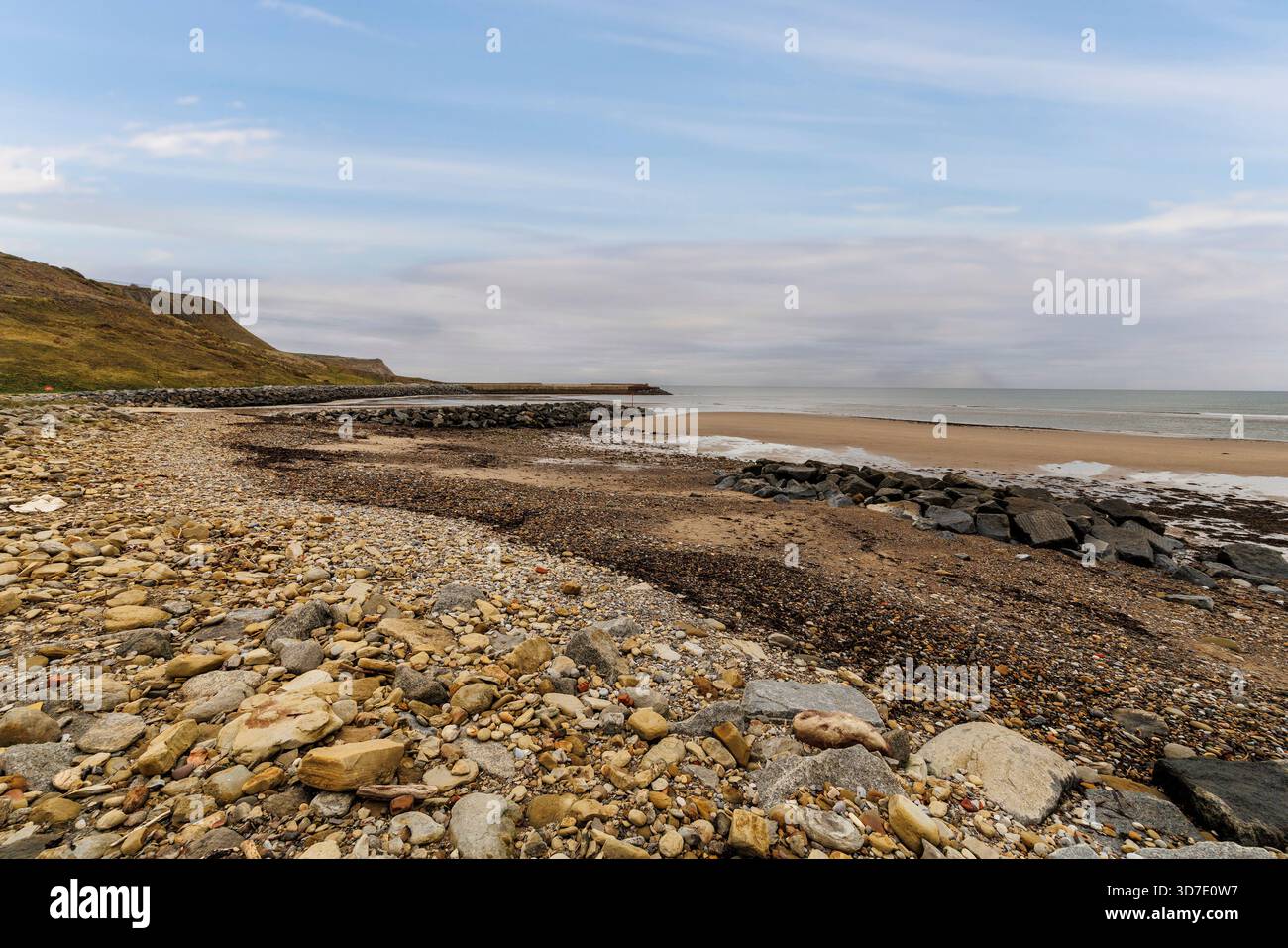 Strand in Skinningrove, Yorkshire, England, Großbritannien Stockfoto