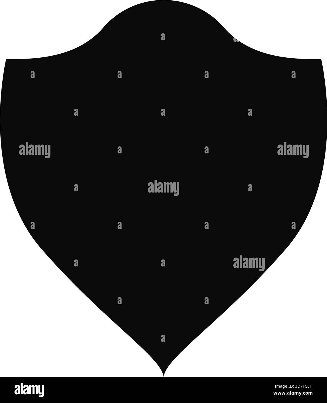 Solide schwarze Silhouette eines ovalen Schildes mit klassischem edlem Insignia. Stock Vektor