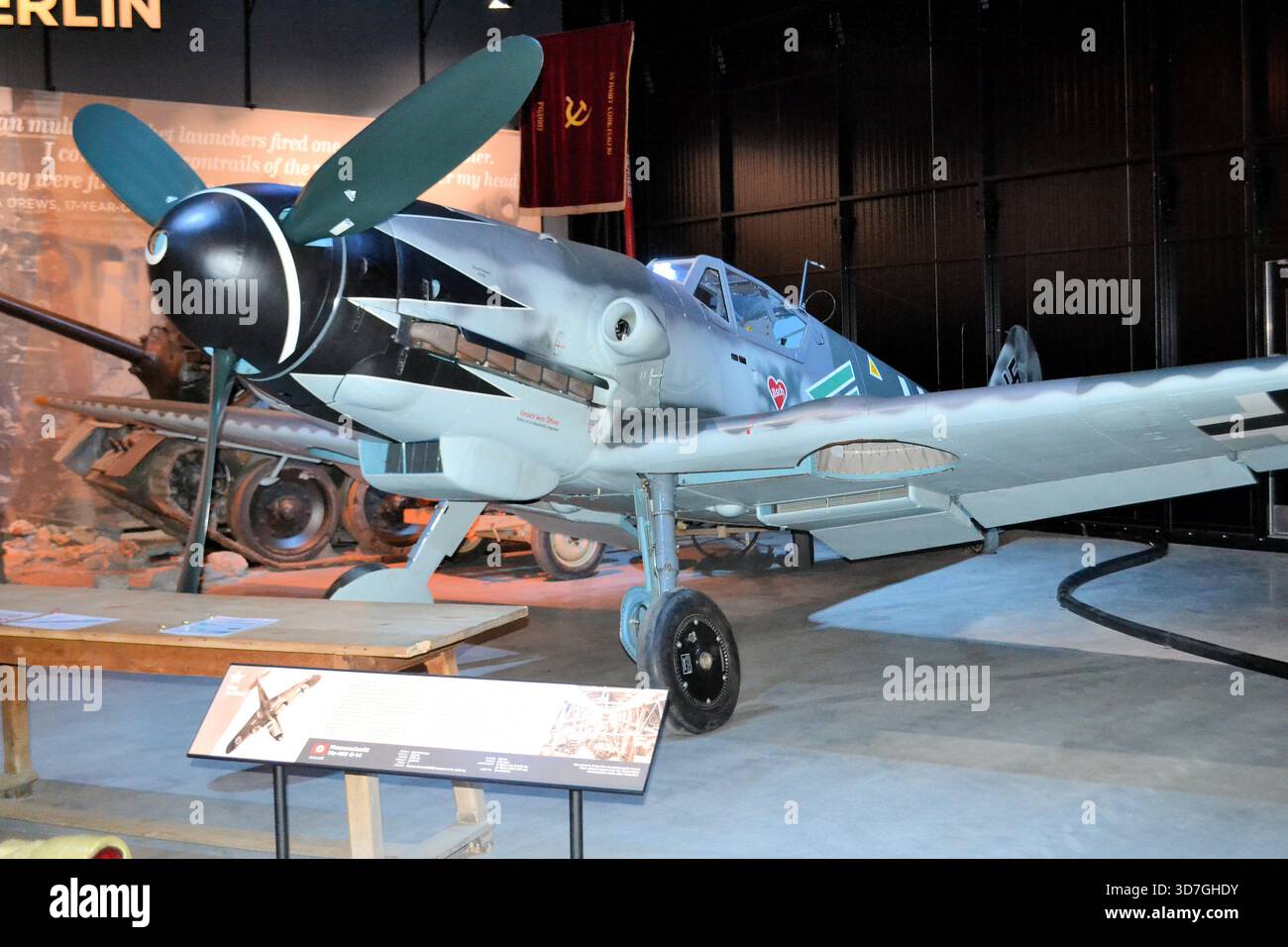 Seltene „war Trophy“ Bf 109G-10/U4 WW2 Kämpfer im American Heritage Museum, Hudson, Massachusetts, USA Stockfoto