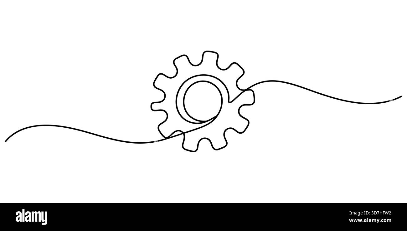 Minimalistisches, durchgehendes Line-Art-Symbol für Einstellungsdesigns Stock Vektor