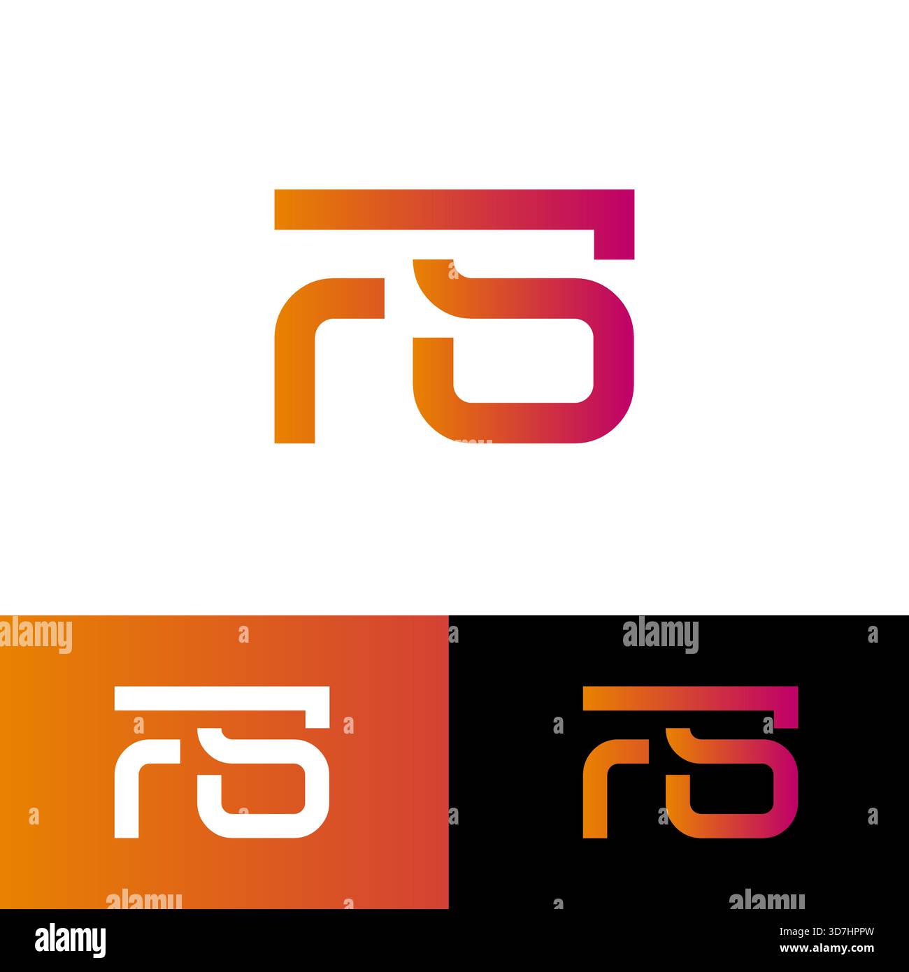 FS-Monogramm-Logo mit Farbverlauf und modernem Typografie-Stil für digitales Business-Branding. Stock Vektor