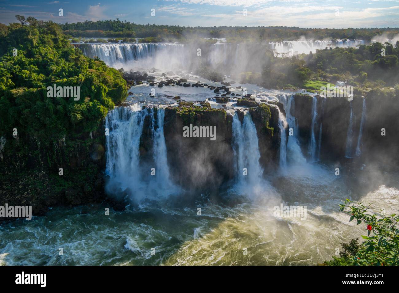Iguazu Falls von der brasilianischen Seite. Stockfoto