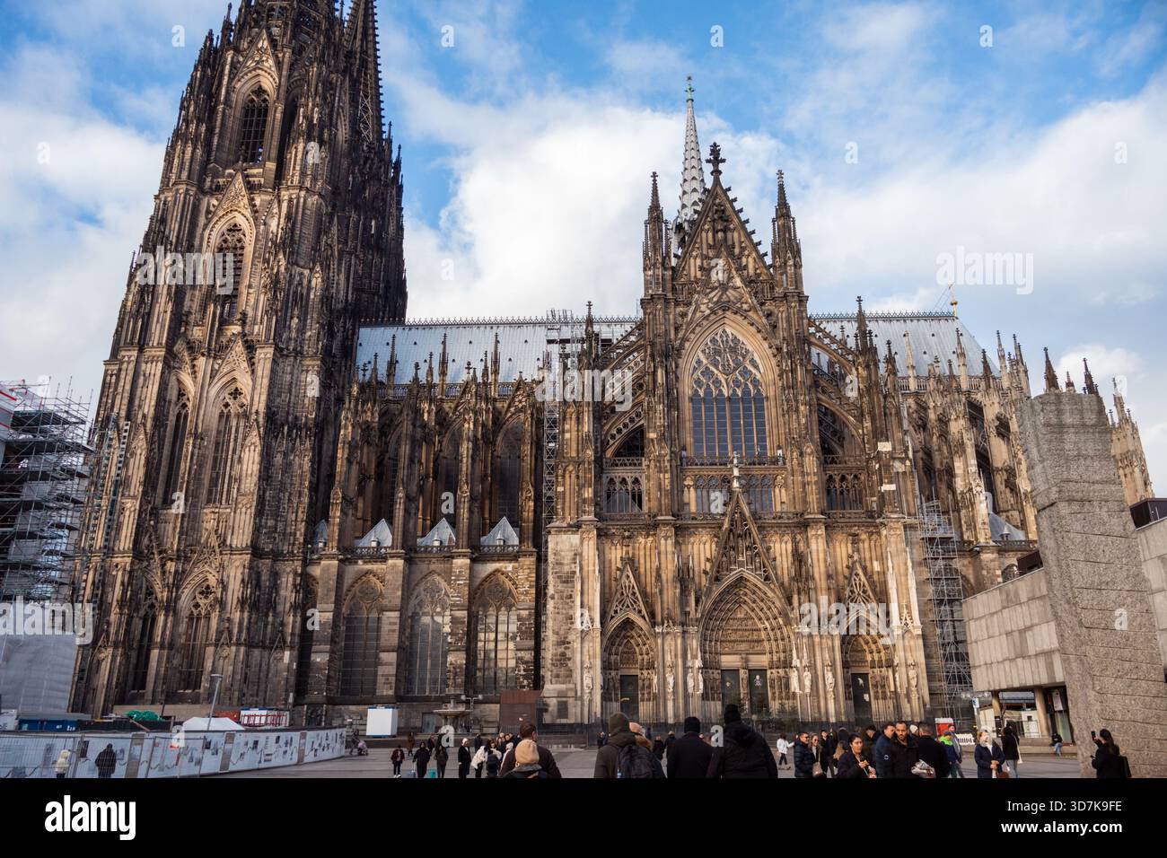 Traditionelle gotische Architektur des Kölner Doms Stockfoto