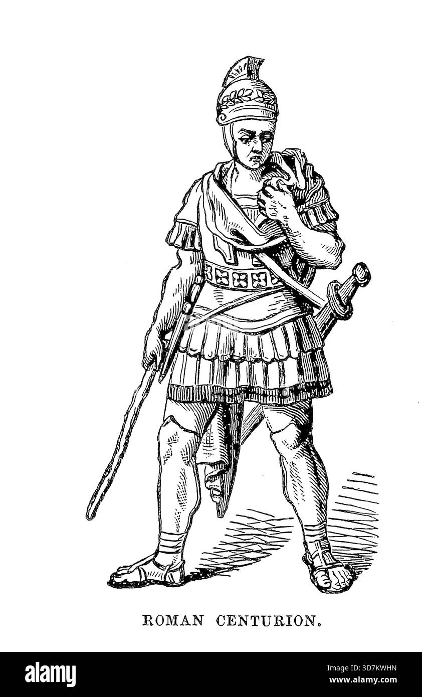 Römischer Hauptmann aus dem Volkskommentar [früher „Ein bildlicher Kommentar“] über das Evangelium nach Markus. Mit dem Text der gemeinsamen Fassung, 1611, und der überarbeiteten Fassung, 1881 (englische Lesungen und Renderings) von Rice, Edwin Wilbur, 1831–1929; American Sunday-School Union Publication date 1892 Stockfoto