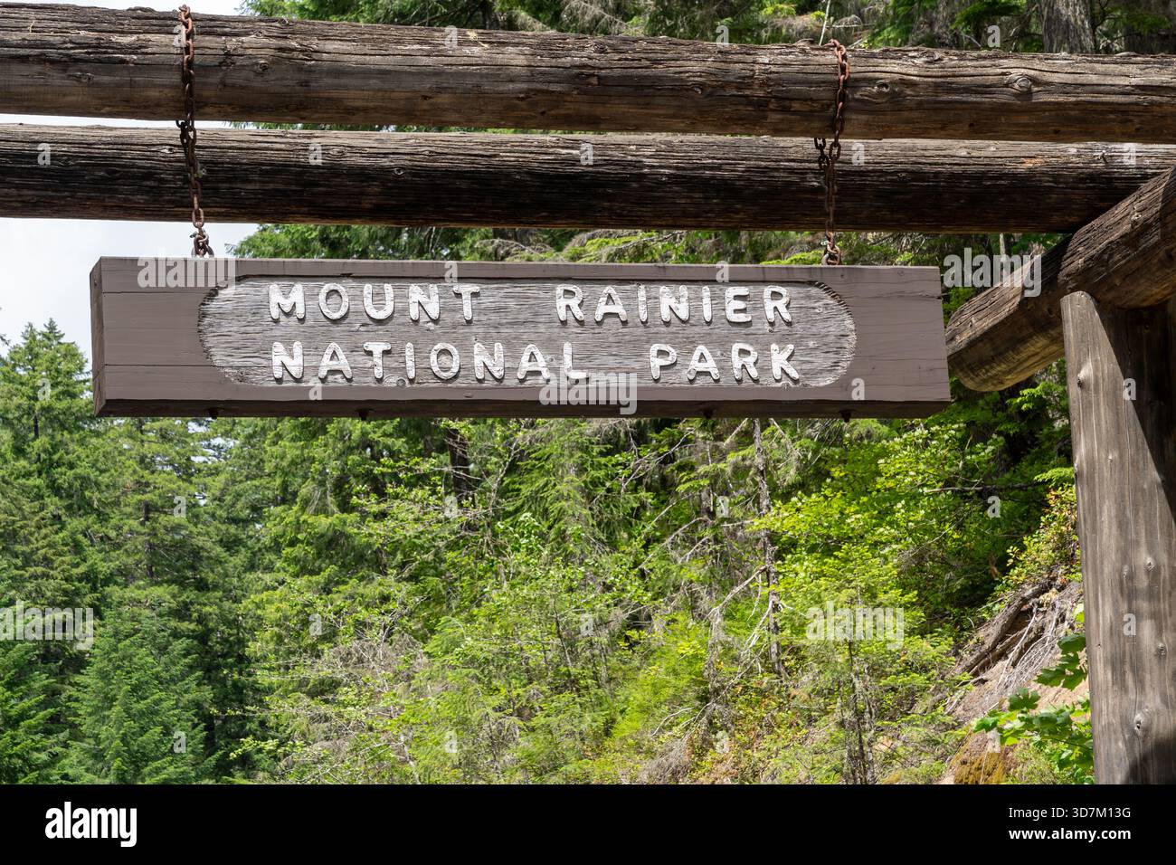 Mount Rainier Paradise Besucherzentrum im Mount Rainier Nationalpark, Washington, Vereinigte Staaten Stockfoto