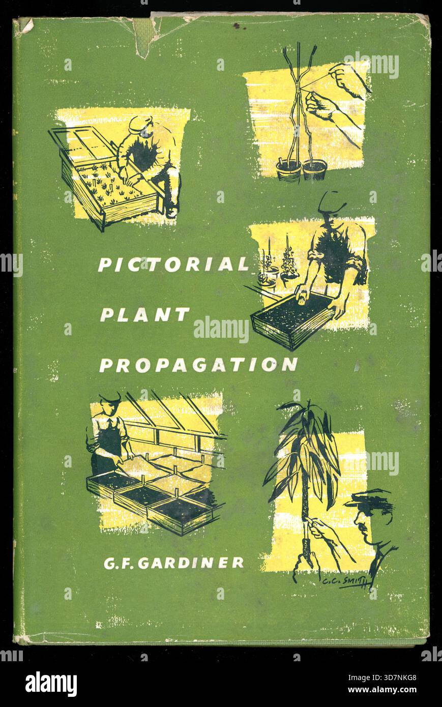 Vintage, Mid Century 1950er Jahre gebundene Gartenbuchvorderseite, Pictorial Plant Propagation von G.F. Gardiner, The Garden Book Club, 1956, London., Großbritannien Stockfoto