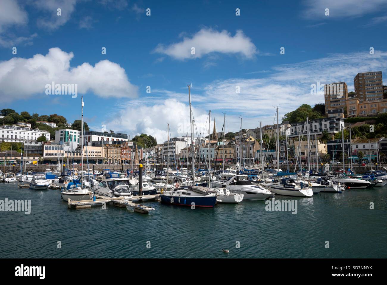 Boote im Hafen von Torquay, Devon, England Stockfoto