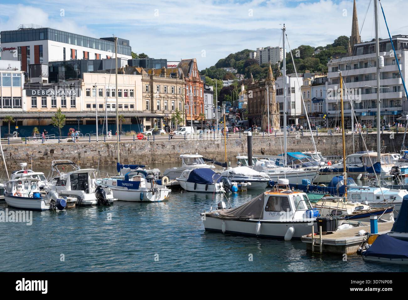 Boote im Hafen von Torquay, Devon, England Stockfoto