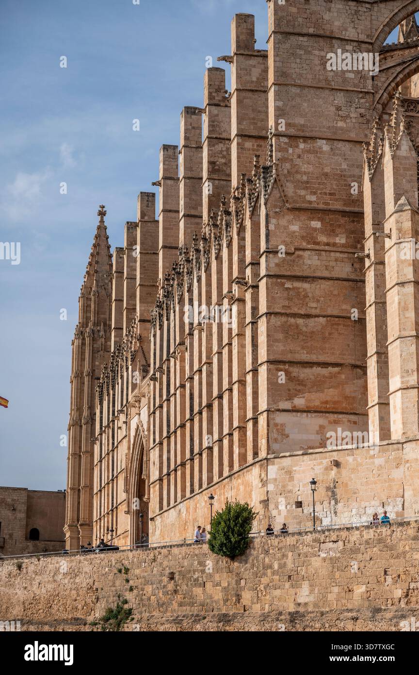 Palma de Mallorca, Kathedrale, Catedral de Mallorca, bekannt als La Seu. Stockfoto