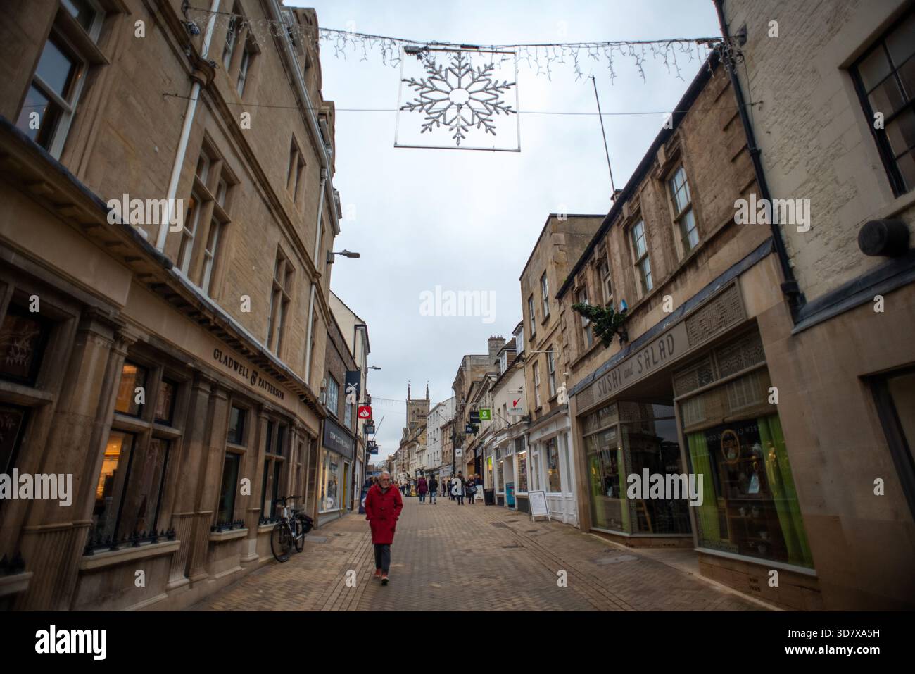 Stamford, 24. November 2025: Marktstadt in Lincolnshire Stockfoto