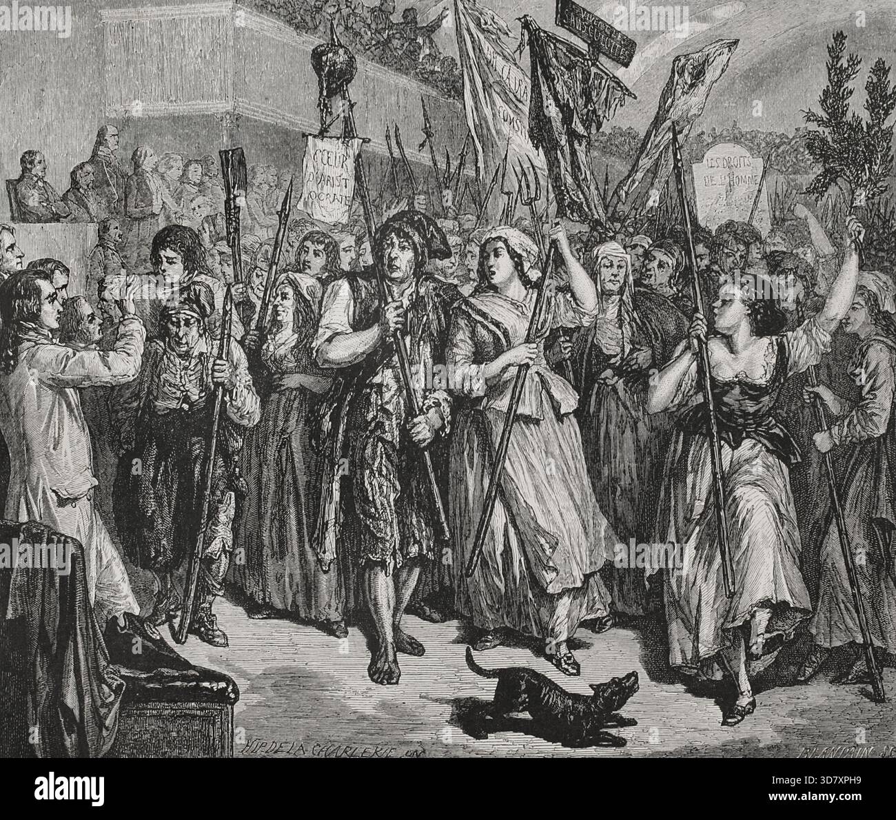 Französische Revolution: SANs-Culottes bewaffnet mit Hechten in die Legislative Assembly, Paris, 20. Juni 1792 (1876). Aus "Geschichte der Französischen Revolution", Band I, 1876. Stockfoto