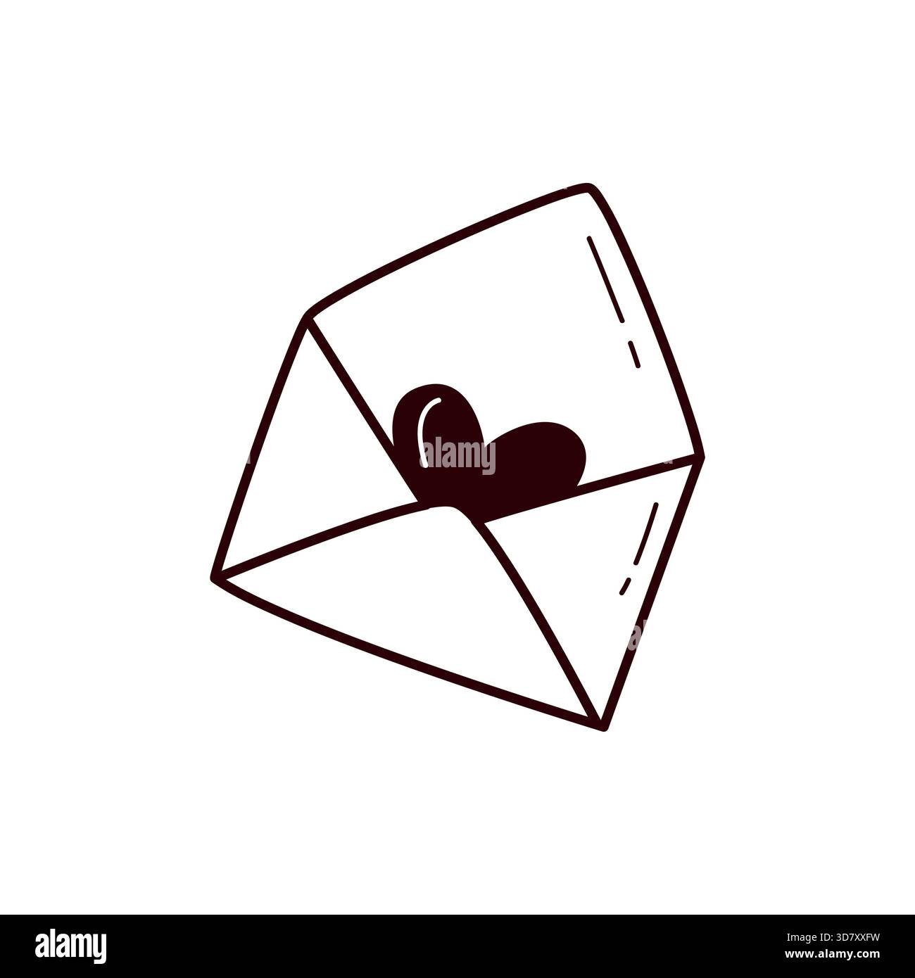 Umschlag mit Herz niedliche Valentinsillustration Stock Vektor