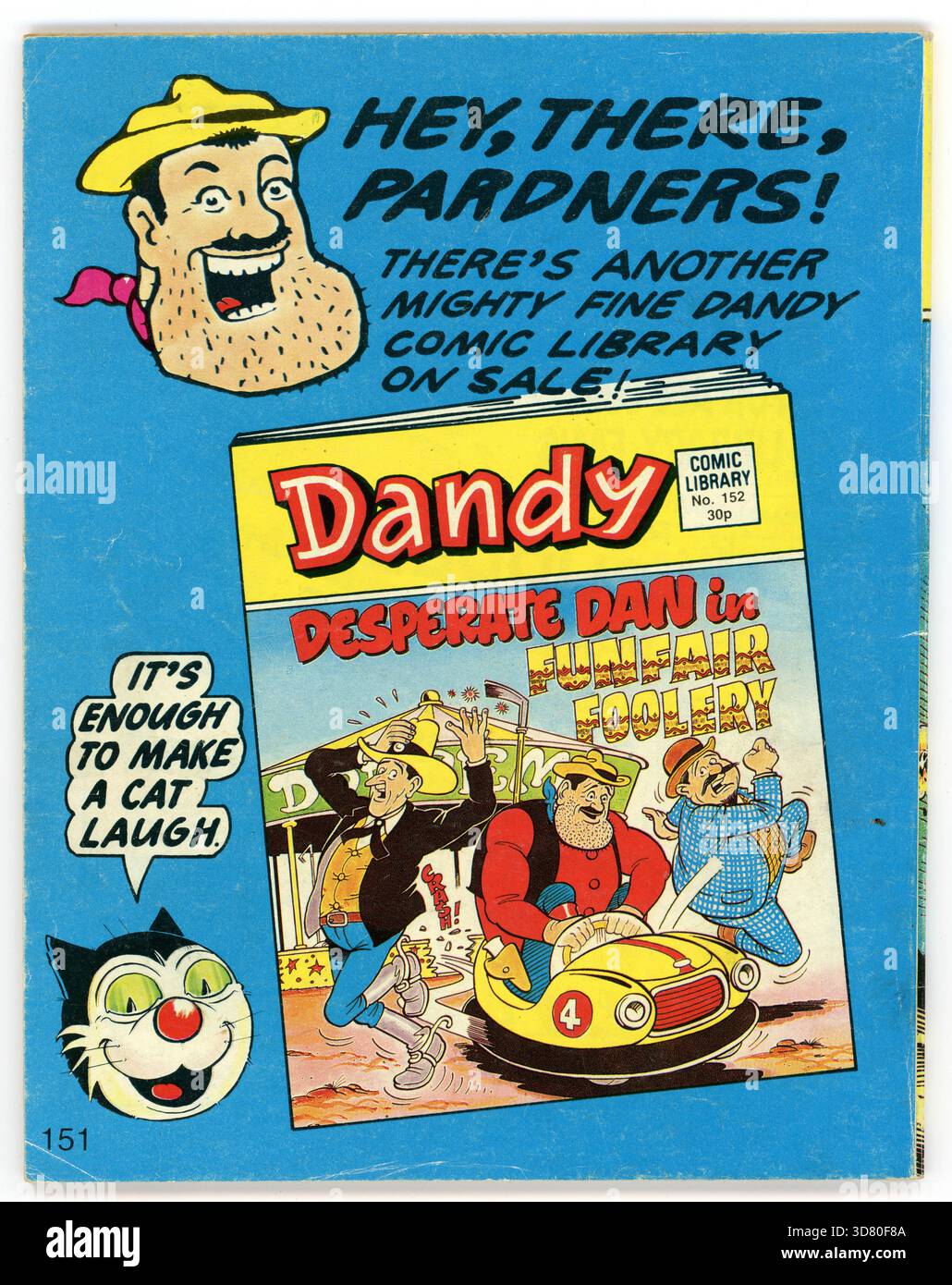Vintage-Kopie, Vorderseite, der Dandy Comic Library (monatlich) Serie Nr. 151. Barney's Barmy Army in Band Wagon, veröffentlicht 1989. GROSSBRITANNIEN Stockfoto