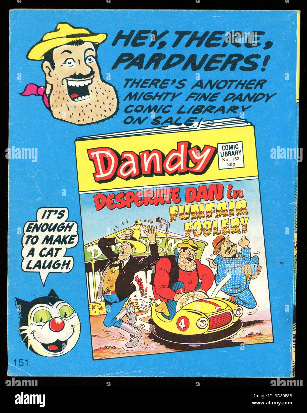 Vintage-Kopie, Vorderseite, der Dandy Comic Library (monatlich) Serie Nr. 151. Barney's Barmy Army in Band Wagon, veröffentlicht 1989. GROSSBRITANNIEN Stockfoto